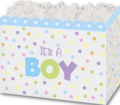 It's a Boy Gift Basket Boxes, 10 1/4 x 6 x 7 1/2' - Gifts Baskets Wholesale Supplies Shop