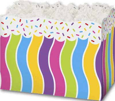 Candy Sprinkles Gift Basket Boxes, 10 1/4 x 6 x 7 1/2' - Gifts Baskets Wholesale Supplies Shop