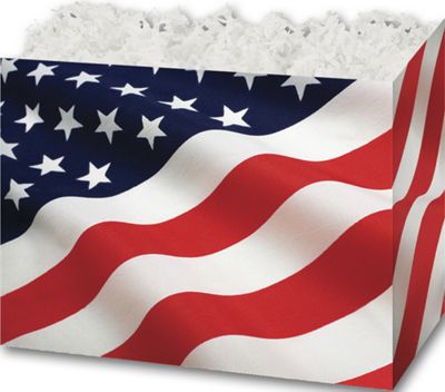 Stars and Stripes Gift Basket Boxes, 10 1/4 x 6 x 7 1/2 - Gifts Baskets Wholesale Supplies Shop