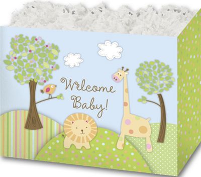 Welcome Baby Gift Basket Boxes, 10 1/4 x 6 x 7 1/2 - Gifts Baskets Wholesale Supplies Shop