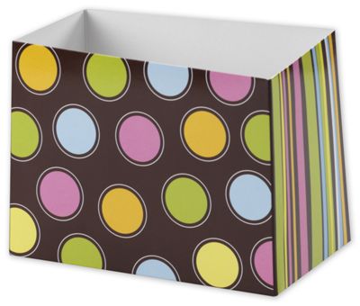Chocolate Buttons Gift Basket Boxes, 6 3/4 x 4 x 5' - Gifts Baskets Wholesale Supplies Shop