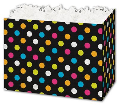 Designer Dots Gift Basket Boxes, 6 3/4 x 4 x 5' - Gifts Baskets Wholesale Supplies Shop