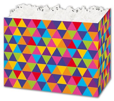 Geo Triangles Gift Basket Boxes, 6 3/4 x 4 x 5