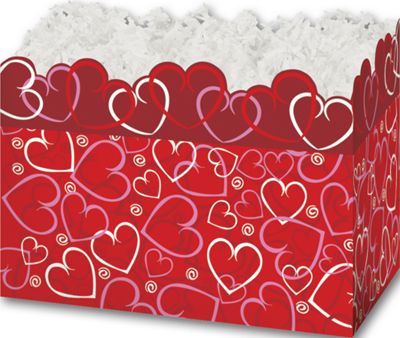 Layered Hearts Gift Basket Boxes, 6 3/4 x 4 x 5' - Gifts Baskets Wholesale Supplies Shop