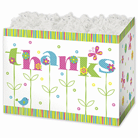 Thanks In Bloom Gift Basket Boxes, 6 3/4 x 4 x 5'