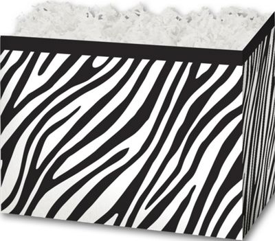 Zebra Gift Basket Boxes, 6 3/4 x 4 x 5' - Gifts Baskets Wholesale Supplies Shop