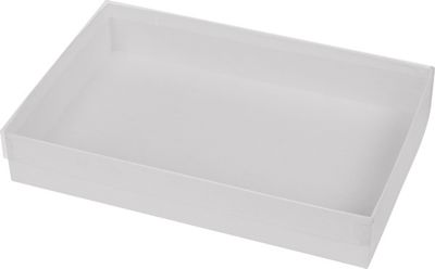 Clear Top Boxes w/ White Base, 9 5/8 x 6 3/8 x 1 5/8' - Gifts Baskets Wholesale Supplies Shop