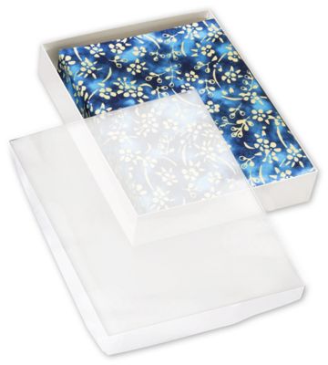 Clear Top Boxes w/ White Base, 11 1/4 x 8 3/4 x 2' - Gifts Baskets Wholesale Supplies Shop