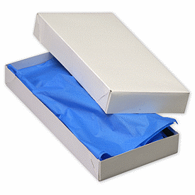 White Two-Piece Apparel Boxes, 11 1/2 x 5 1/2 x 1 1/2'