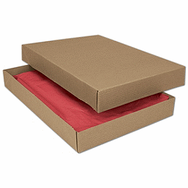 Kraft Two-Piece Apparel Boxes, 11 1/2 x 8 1/2 x 1 5/8'