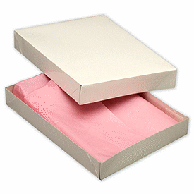 White Two-Piece Apparel Boxes, 11 1/2 x 8 1/2 x 1 5/8'