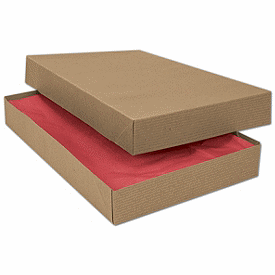 Kraft Two-Piece Apparel Boxes, 15 x 9 1/2 x 2'