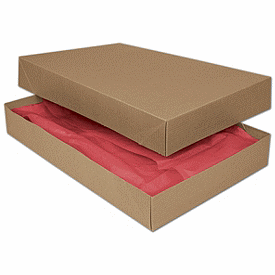 Kraft Two-Piece Apparel Boxes, 17 x 11 x 2 1/2'