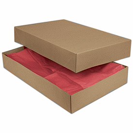 Kraft Two-Piece Apparel Boxes, 19 x 12 x 3'