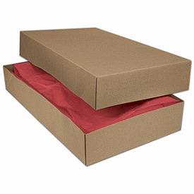 Kraft Two-Piece Apparel Boxes, 24 x 14 x 4'