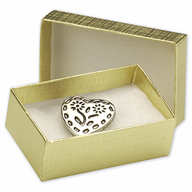 Gold Linen Jewelry Boxes, 2 1/2 x 1 1/2 x 7/8'