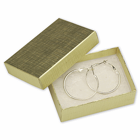 Gold Linen Jewelry Boxes, 3 1/16 x 2 1/8 x 1'
