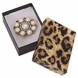 Leopard Jewelry Boxes, 3 x 2 1/8 x 1