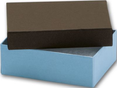 Aqua/Chocolate Duo Jewelry Boxes, 3 x 2 1/8 x 1' - Gifts Baskets Wholesale Supplies Shop