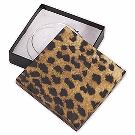 Leopard Jewelry Boxes, 3 1/2 x 3 1/2 x 7/8