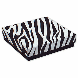 Zebra Jewelry Boxes, 3 1/2 x 3 1/2 x 7/8