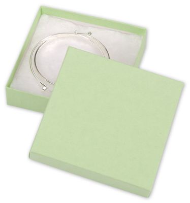 Light Green Kraft Jewelry Boxes, 3 1/2 x 3 1/2 x 7/8' - Gifts Baskets Wholesale Supplies Shop