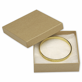 Natural Kraft Jewelry Boxes, 3 1/2 x 3 1/2 x 1 1/2