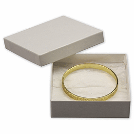White Krome Jewelry Boxes, 3 1/2 x 3 1/2 x 7/8'