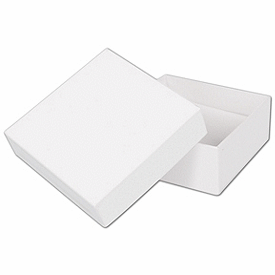 Solid White Jewelry Boxes, 3 x 3 x 1 1/4