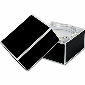 Bookman Black Jewelry Boxes, 3 1/2 x 3 1/2 x 2