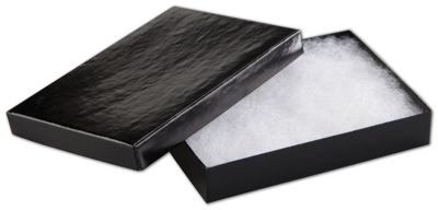 Black Gloss Jewelry Boxes, 5 1/4 x 3 3/4 x 7/8' - Gifts Baskets Wholesale Supplies Shop