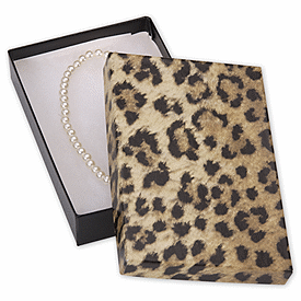 Leopard Jewelry Boxes, 5 7/16 x 3 1/2 x 1