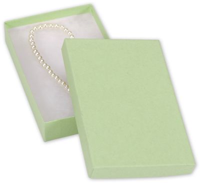 Light Green Kraft Jewelry Boxes, 5 7/16 x 3 1/2 x 1' - Gifts Baskets Wholesale Supplies Shop