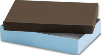 Aqua/Chocolate Duo Jewelry Boxes, 5 7/16 x 3 1/2 x 1' - Gifts Baskets Wholesale Supplies Shop