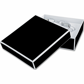 Bookman Black Jewelry Boxes, 5 x 5 x 1 1/2