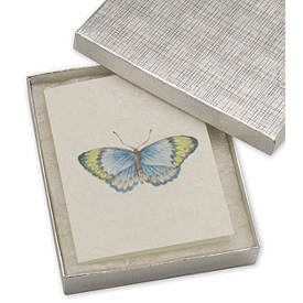 Silver Linen Jewelry Boxes, 6 x 5 x 1'