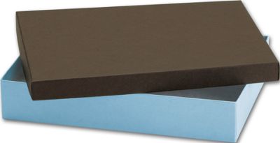 Aqua/Chocolate Duo Jewelry Boxes, 7 x 5 x 1 1/4' - Gifts Baskets Wholesale Supplies Shop