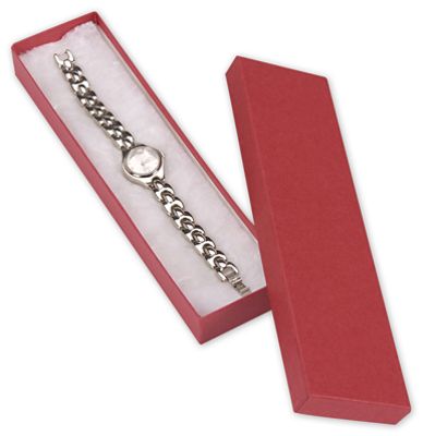 Red Kraft Jewelry Boxes, 8 x 2 x 7/8' - Gifts Baskets Wholesale Supplies Shop