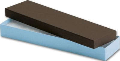Aqua/Chocolate Duo Jewelry Boxes, 8 x 2 x 7/8' - Gifts Baskets Wholesale Supplies Shop