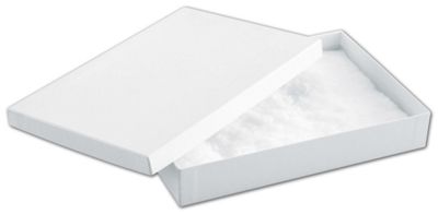 White Krome Jewelry Boxes, 8 x 5 1/2 x 1 1/4' - Gifts Baskets Wholesale Supplies Shop