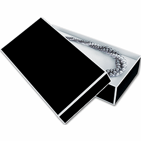 Bookman Black Jewelry Boxes, 9 x 4 1/2 x 2