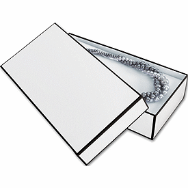 Whiteboard White Jewelry Boxes, 9 x 4 1/2 x 2
