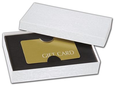 Black Embossed Gift Card Inserts, 5 7/16 x 3 1/2 x 1