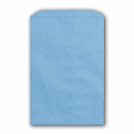 Sky Blue Paper Merchandise Bags, 6 1/4 x 9 1/4