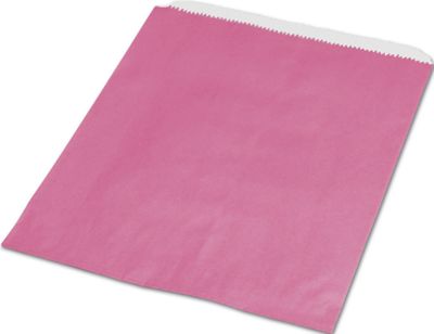 Hot Pink Paper Merchandise Bags, 6 1/4 x 9 1/4