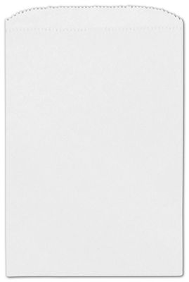 White Paper Merchandise Bags, 6 1/4 x 9 1/4