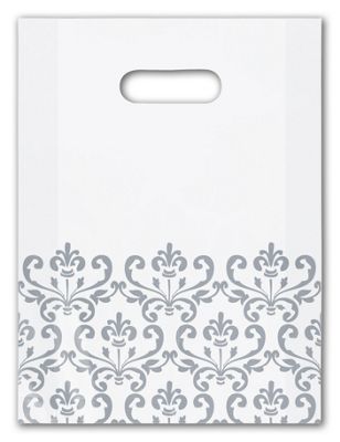 Silvery Chic Frosted Merchandise Bags, 9 x 12
