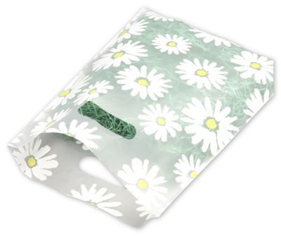 Daisy Frosted High Density Merchandise Bags, 9 x 12' - Gifts Baskets Wholesale Supplies Shop