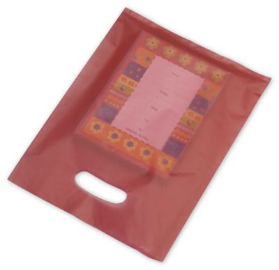 Red Frosted High Density Merchandise Bags, 9 x 12' - Gifts Baskets Wholesale Supplies Shop
