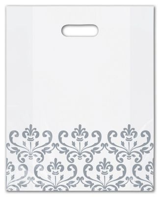 Silvery Chic Frosted Merchandise Bags, 12 x 15